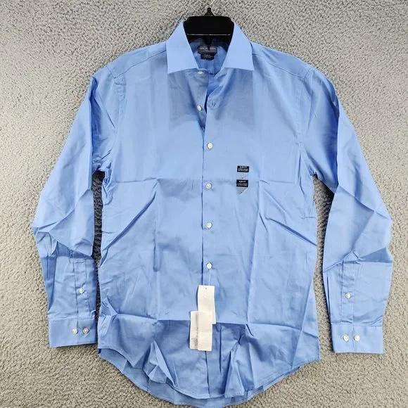 Van Heusen | Shirts | Van Heusen Slim Fit Flex Stretch Dress Shirt Mens 5  3233 Blue Frost Solid Ls | Poshmark